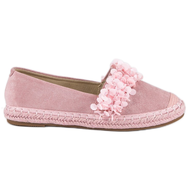 Vices d'espadrilles en daim rose