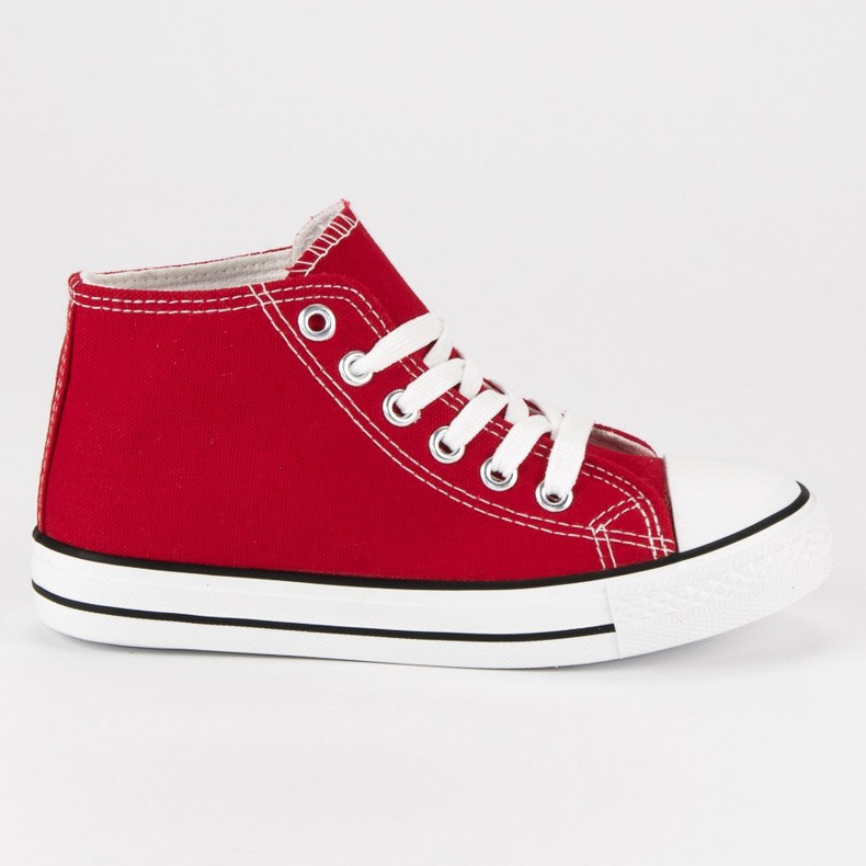 Baskets nouées au dessus de la cheville rouge Baskets nouées au dessus de la cheville rouge