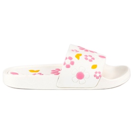 Vices de pantoufles de fleurs blanc