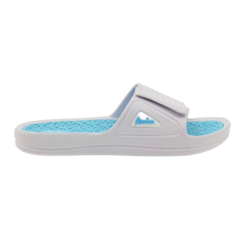 American Club Pantoufles de piscine américaines pour femmes blanche bleu American Club Pantoufles de piscine américaines pour femmes blanche bleu