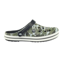 American Club Kroks clogsy pantoufles camo sandales blanc noir vert