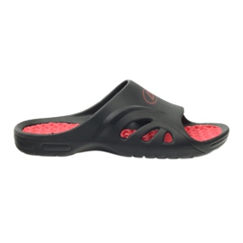 American Club Chaussons américains en mousse noir rouge