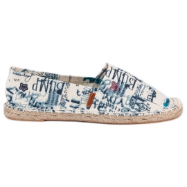 McKey Espadrilles élégantes blanc bleu bleu marine