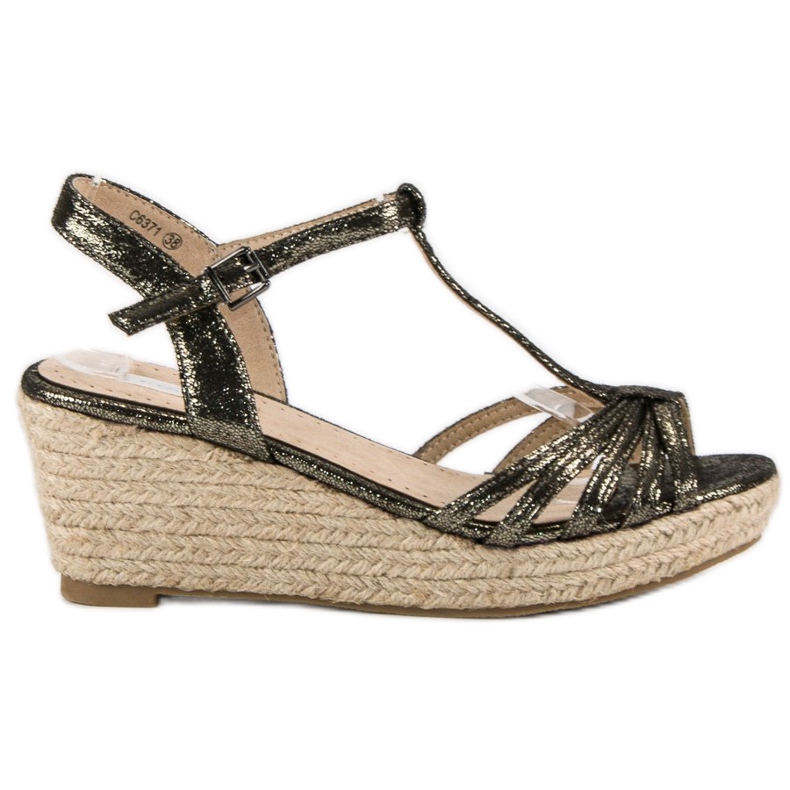 Corina Sandales espadrilles compensées gris