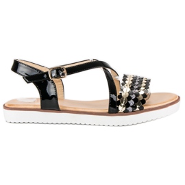Sandales vices vernies le noir jaune