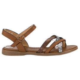 Small Swan Sandales marron classiques brun gris Small Swan Sandales marron classiques brun gris