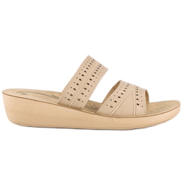 Chaussons compensés beiges