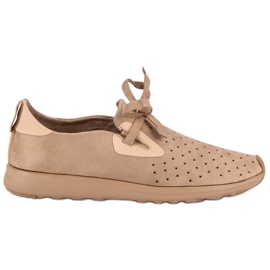 Kylie Slipons en daim ajouré brun