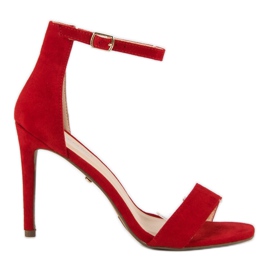 Seastar Sandales en daim sur un talon haut rouge