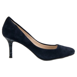 Escarpins en cuir bleu marine Escarpins en cuir bleu marine