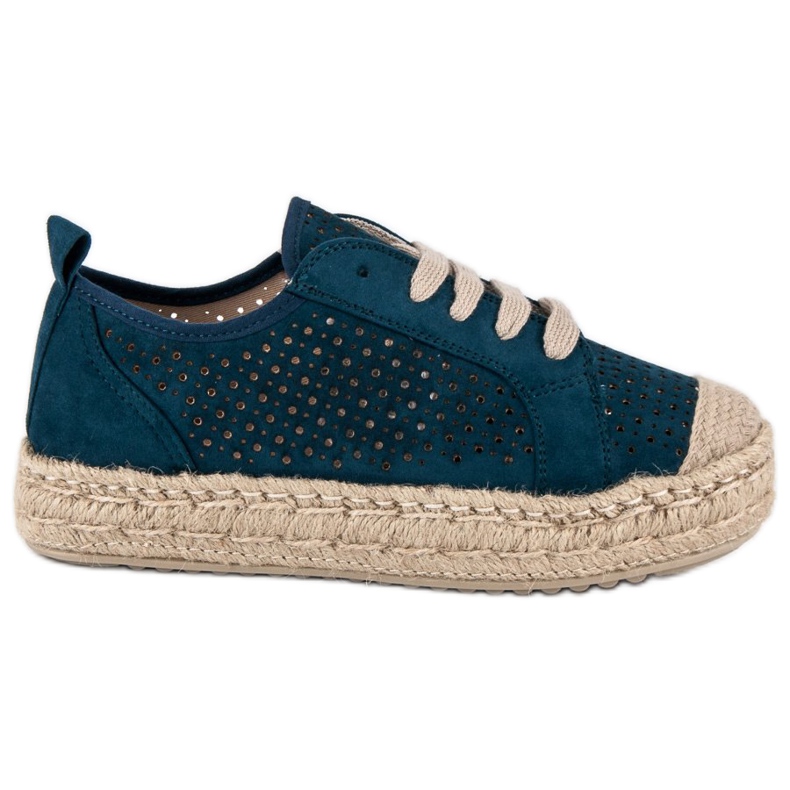 Corina Espadrilles Ajourées Sur Le Compensé bleu multicolore bleu marine