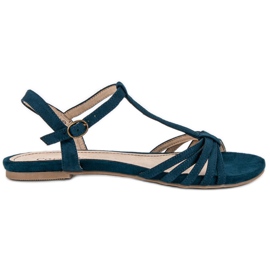 Corina Sandales plates bleu marine