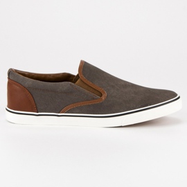 SDS Slipony pour hommes occasionnels brun gris