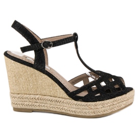 Corina Sandales compensées confortables noir