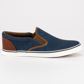 SDS Slipony pour hommes occasionnels brun bleu bleu marine