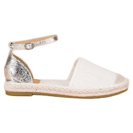 Nio Nio Espadrilles en dentelle blanche