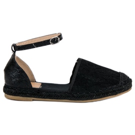 Nio Nio Espadrilles en dentelle le noir