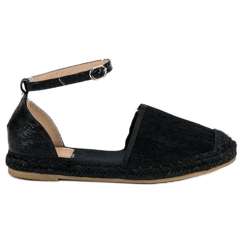 Nio Nio Espadrilles en dentelle le noir