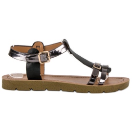 Sandales à boucles confortables le noir