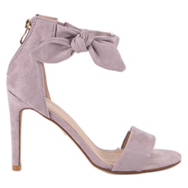 Bestelle Sandales zippées en daim violet multicolore