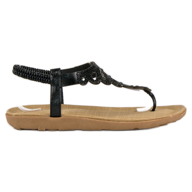Abloom Tongs élégantes avec bande élastique le noir