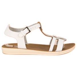 Sandales fermées par une boucle blanc