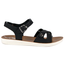 Sandales noires à boucle le noir