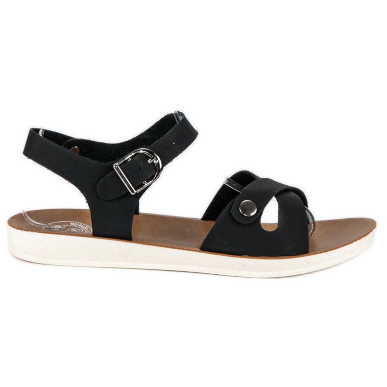 Sandales noires à boucle le noir