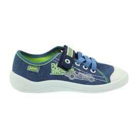 Chaussons de baskets pour garçons Befado 251x093 bleu vert bleu marine