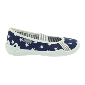 Chaussons fille, étoiles, Befado193x065 blanche bleu marin Chaussons fille, étoiles, Befado193x065 blanche bleu marin