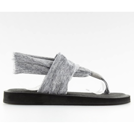Sandales grises, coton, gris DD81P