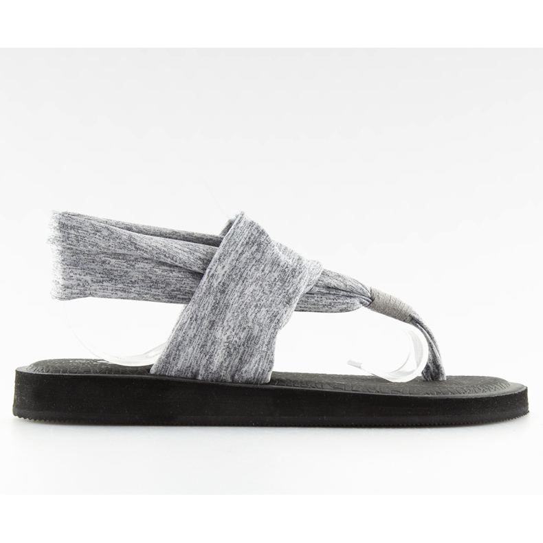 Sandales grises, coton, gris DD81P
