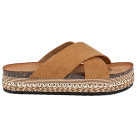Flyfor Chaussons boho camel brun