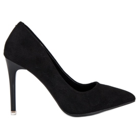 Talons noirs en daim le noir