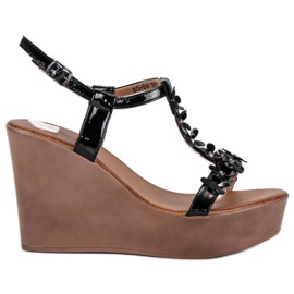 Beauty Girl'S Sandales compensées élégantes noir