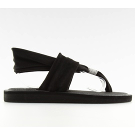 Tongs noires en coton noir le noir