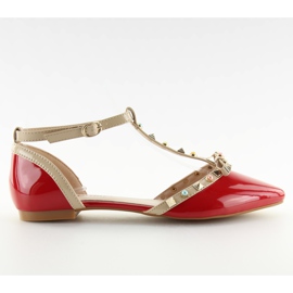 Ballerines à goujons rouge DM29P rouge