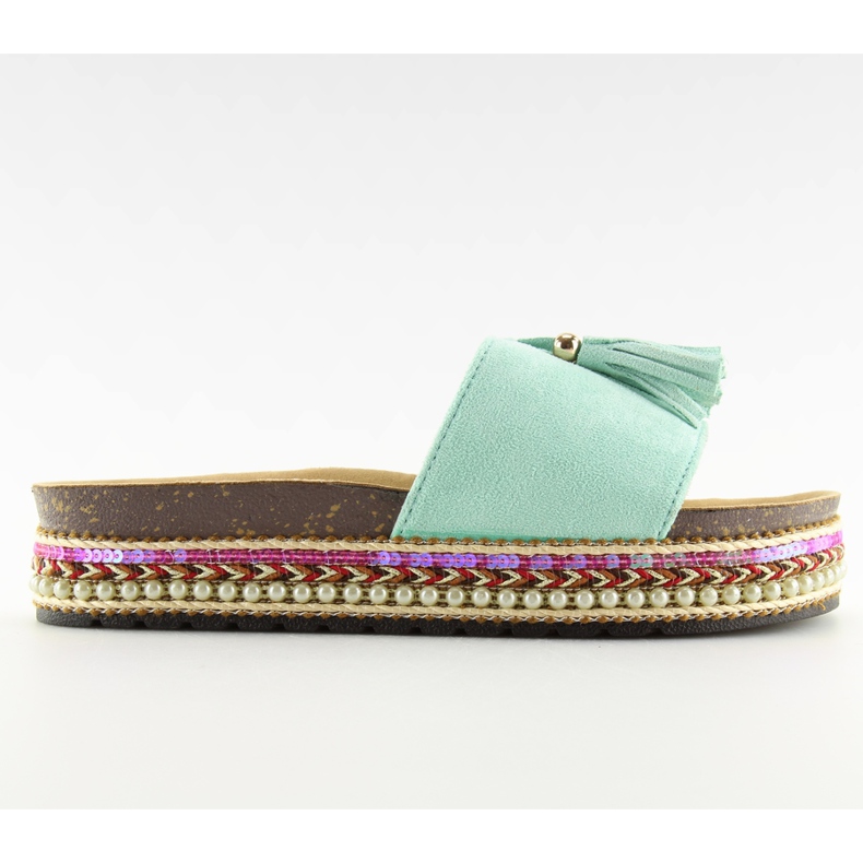 Chaussons espadrilles à la menthe BV-413 LT.GREEN vert