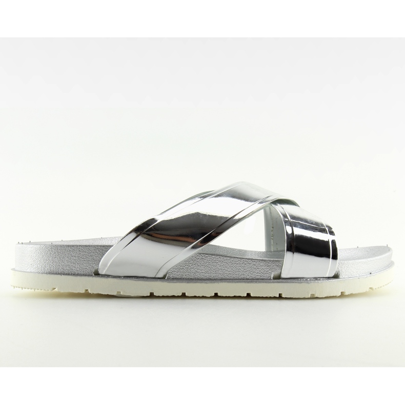 Chaussons argentés effet miroir CK46P argent gris