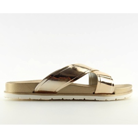 Chaussons dorés effet miroir CK46P gold d'or Chaussons dorés effet miroir CK46P gold d'or