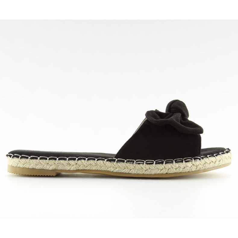 Noir 8758 chaussons noirs avec un noeud le noir
