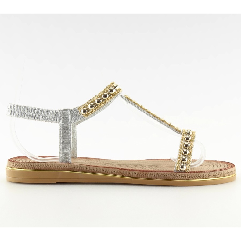 Sandales argentées pour femme S37-san Silver gris