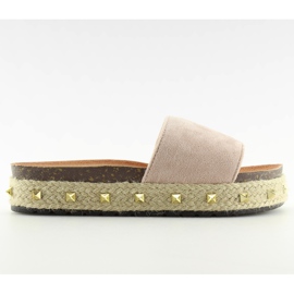 Chaussons espadrilles beige carnation LS51
