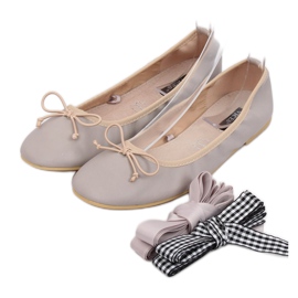 Ballerines à double ruban 1193 Gris