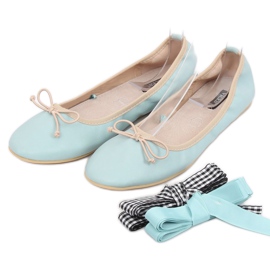 Ballerines avec double ruban 1193 Bleu