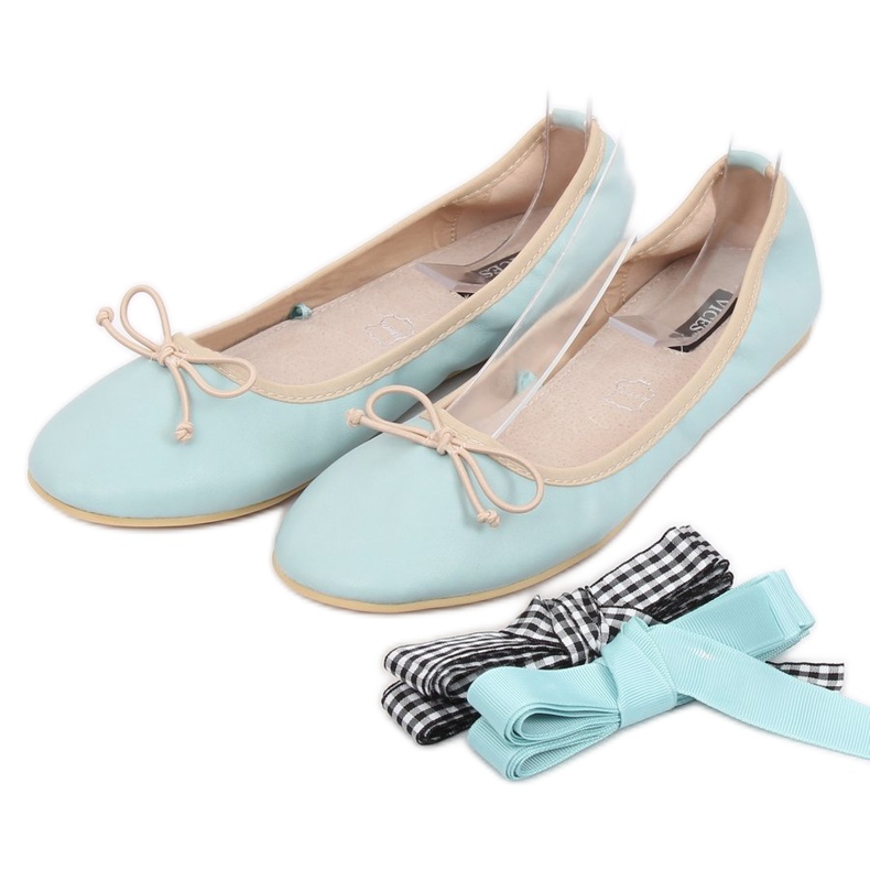 Ballerines avec double ruban 1193 Bleu