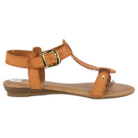 Sandales camel confortables brun