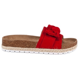 Chaussons rouges à nœud