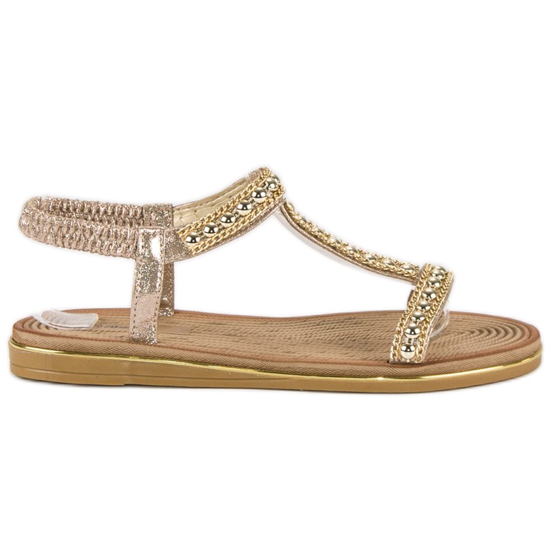 Bello Star Sandales élégantes avec bande élastique jaune