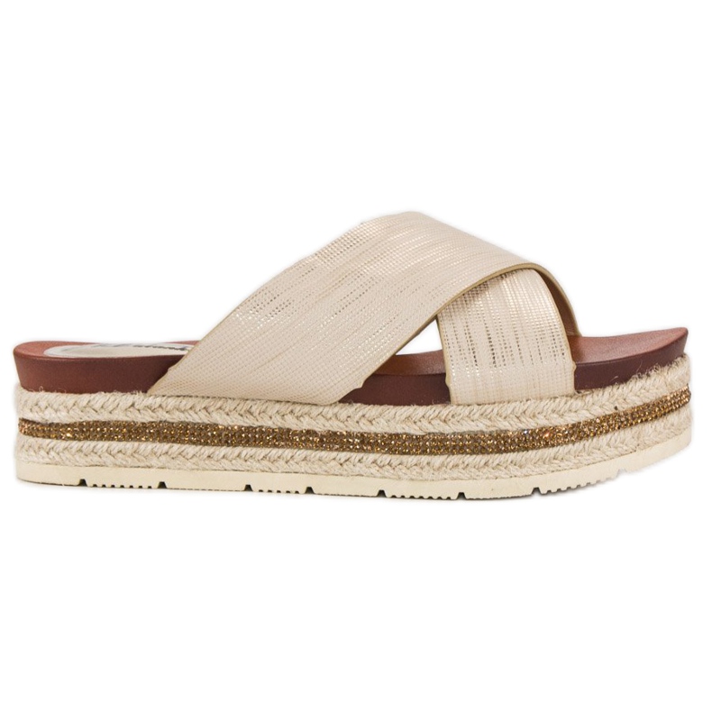 Espadrilles tongs dorées d'or